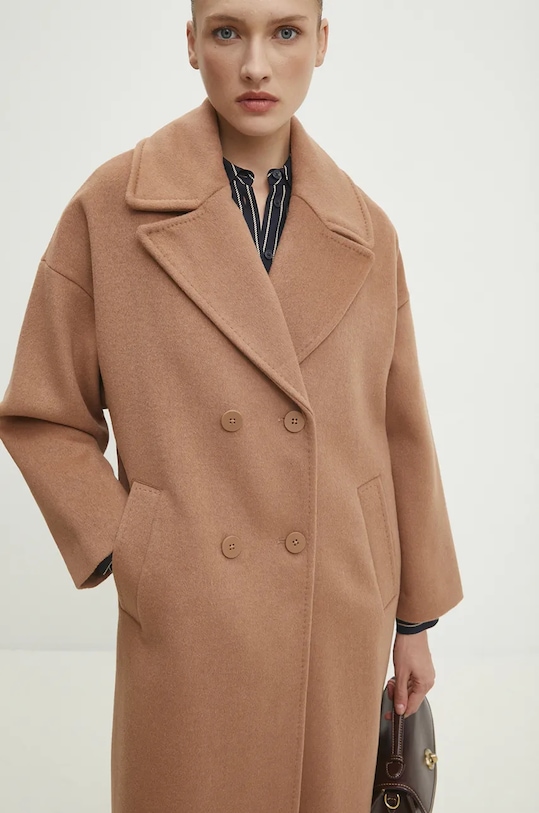Vlnený kabát Answear.LAB WA23..KPD016 hnedá WA24