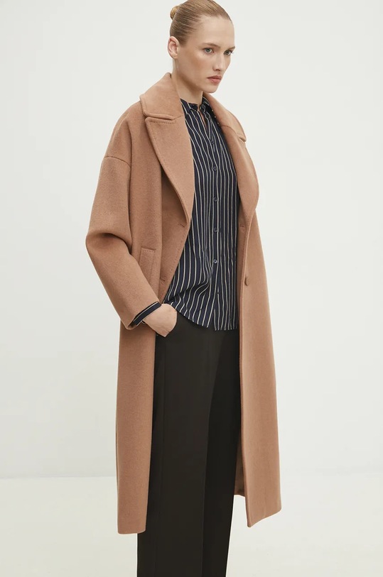 Vlnený kabát Answear.LAB hnedá WA23..KPD016