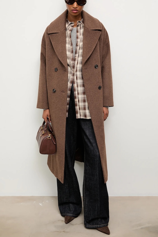 Vlněný kabát Answear.LAB hnědá WA23..KPD016.