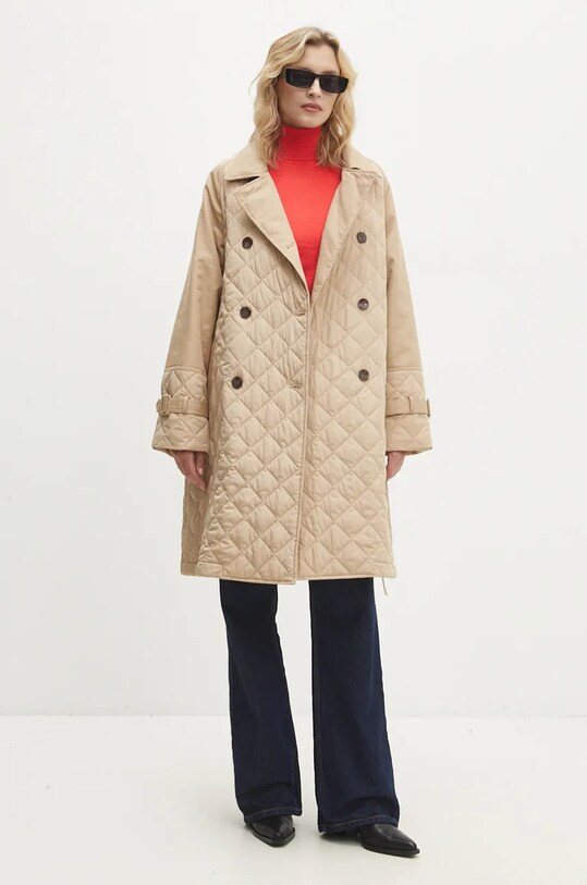 Answear.LAB płaszcz WA24.KPD050 beżowy WA24