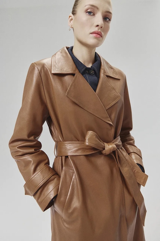 Answear Lab płaszcz skórzany WA24.KPD102