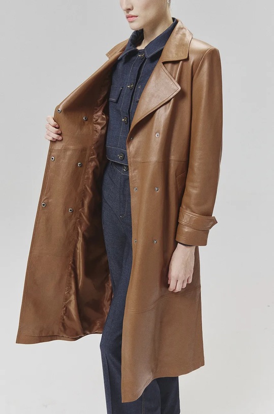 Answear Lab płaszcz skórzany WA24.KPD102
