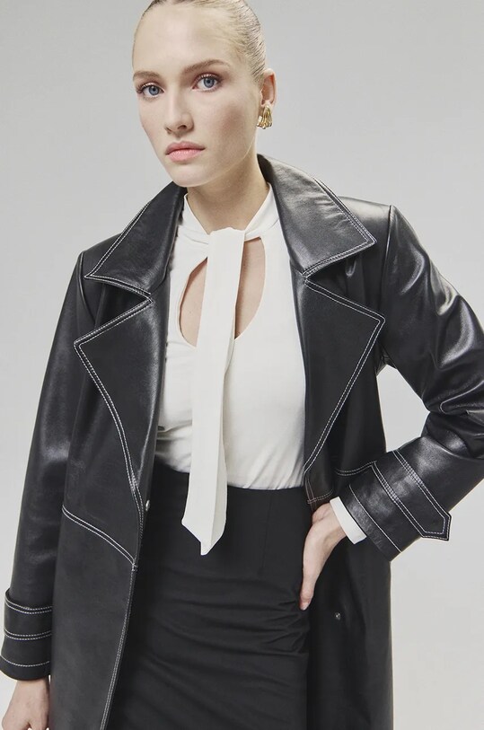 Answear Lab płaszcz skórzany WA24.KPD102