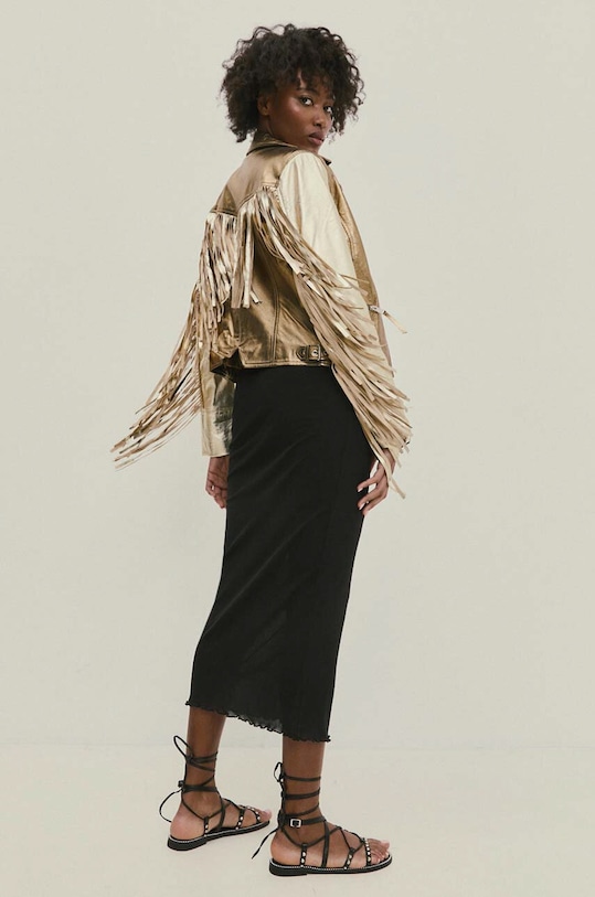 Answear Lab ramoneska skórzana WA24.KUD002 złoty WA24