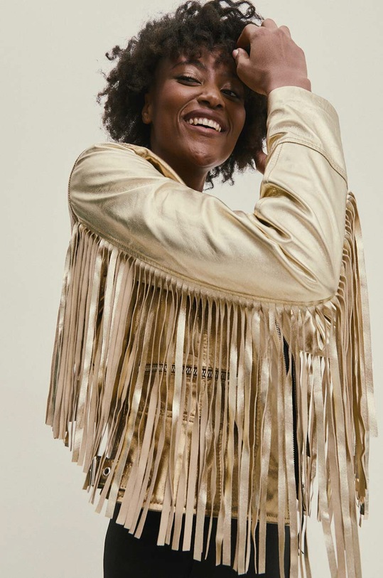 Odzież Answear Lab ramoneska skórzana WA24.KUD002 złoty