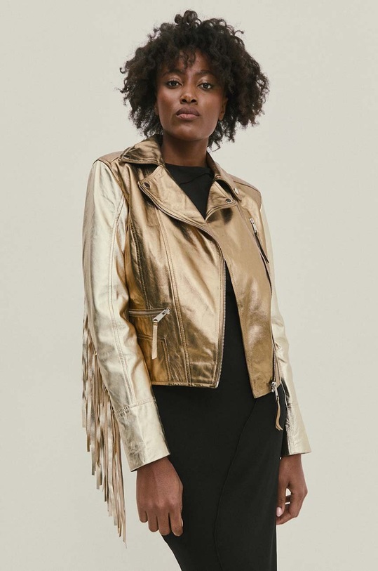 Answear Lab ramoneska skórzana złoty WA24.KUD002