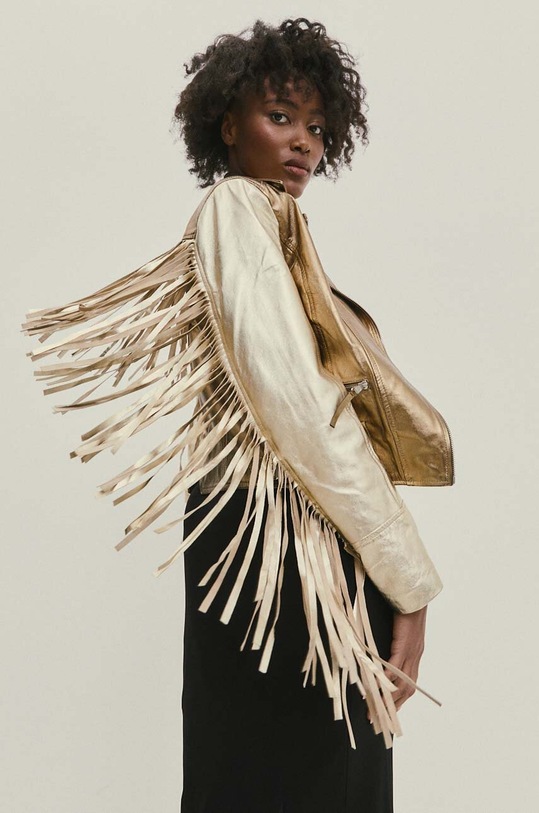 Answear Lab ramoneska skórzana WA24.KUD002 złoty