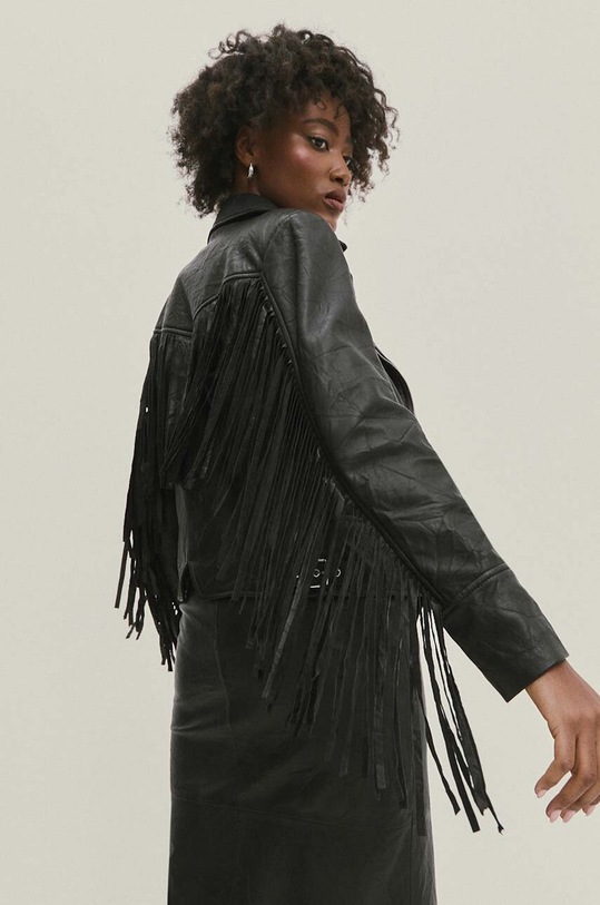 Îmbrăcăminte Answear Lab geaca ramones de piele WA24.KUD002 negru