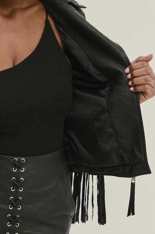 Answear Lab geaca ramones de piele WA24.KUD002 negru