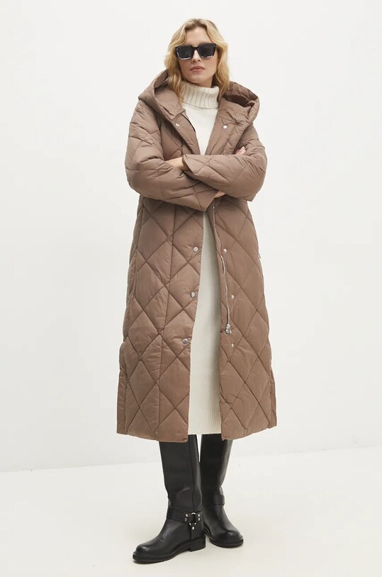 Куртка Answear.LAB с капюшоном бежевый WA24.KUD015