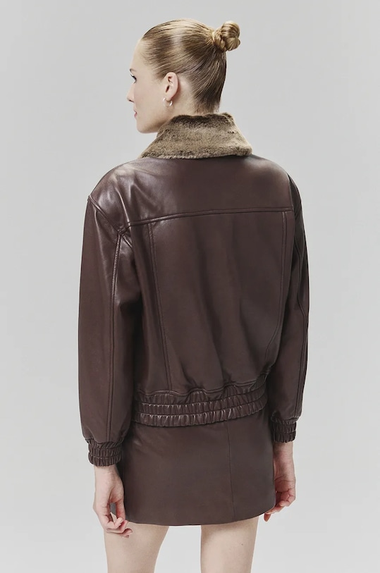 Шкіряна куртка Answear.LAB коричневий WA24.KUD101