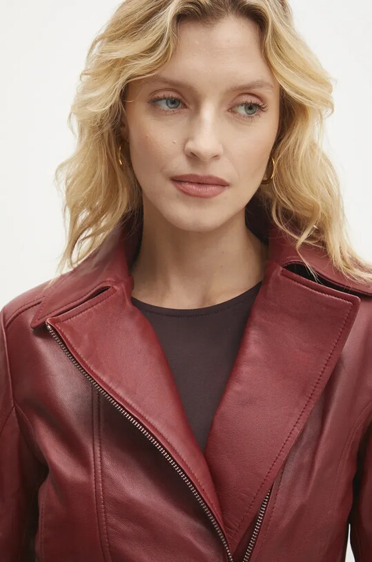 Kožená bunda Answear.LAB červená WA24.KUD102