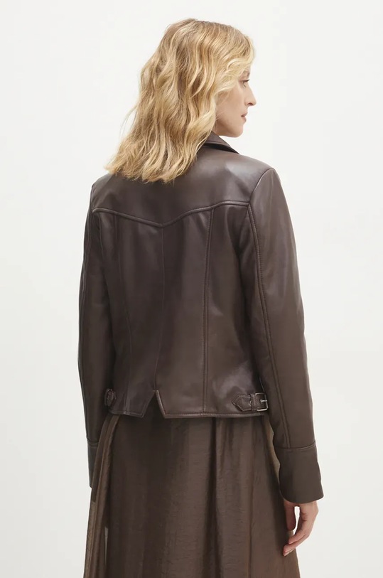 Odzież Answear Lab ramoneska skórzana WA24.KUD102 brązowy