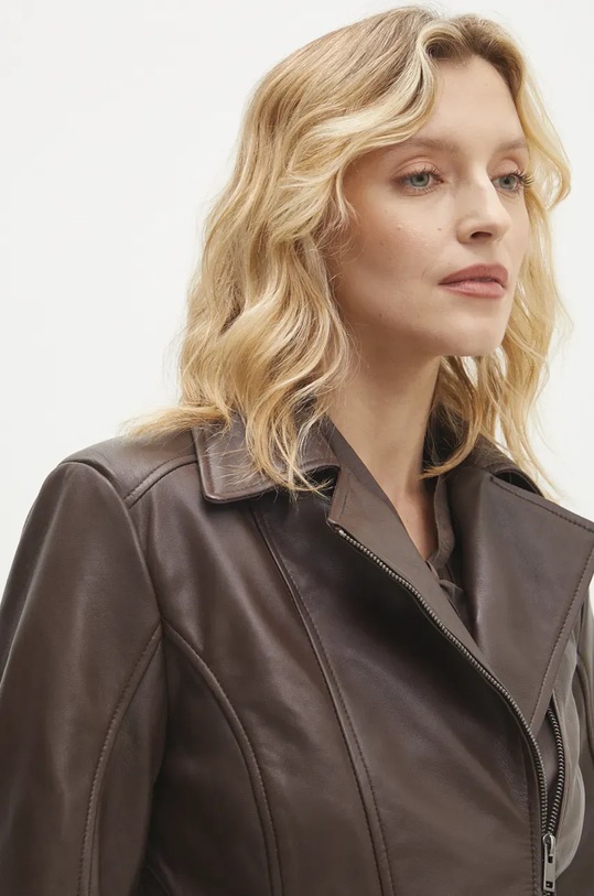 Answear Lab ramoneska skórzana WA24.KUD102 brązowy