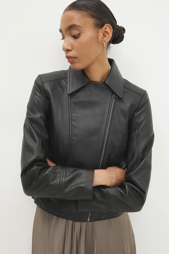 Answear Lab ramoneska skórzana czarny WA24.KUD102