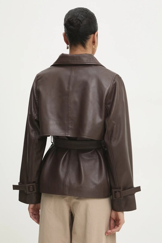 Шкіряна куртка Answear Lab коричневий WA24.KPD103