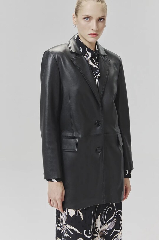 Кожаный пиджак Answear.LAB чёрный WA24.KZD004