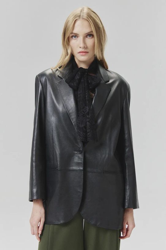 Answear.LAB marynarka skórzana WA24.KZD0O5 czarny WA24