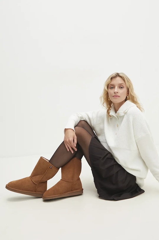 Замшевые сапоги Answear.LAB замш коричневый AW23.6.cd