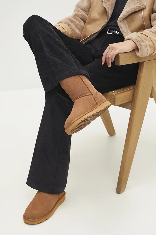Замшевые сапоги Answear.LAB замш коричневый AW23.7.cd