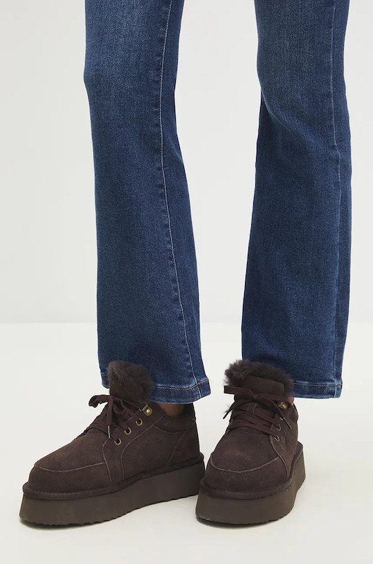 Answear Lab cizme de zapada din piele intoarsa izolat maro AW24.2.cd