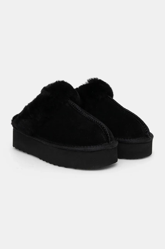 Answear Lab papuci din piele intoarsa negru AW24.13.cd