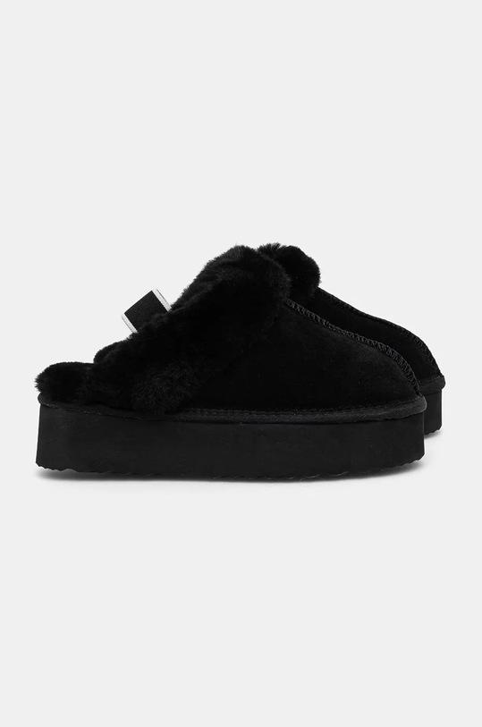Answear Lab papuci din piele intoarsa AW24.13.cd negru WA24