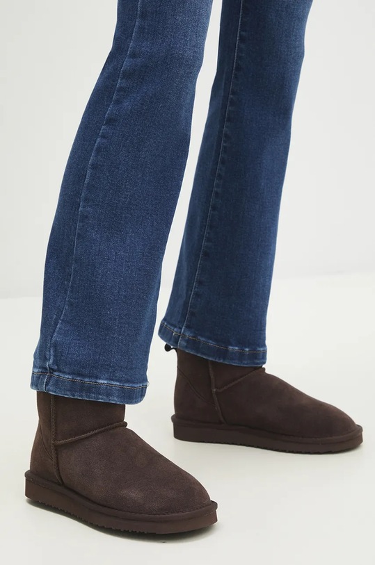 Answear Lab cizme de zapada din piele intoarsa izolat maro AW24.18.cd