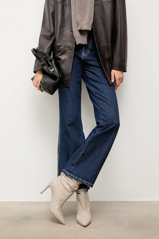 Answear Lab cizme de piele 5-8 cm gri 195076B.bd