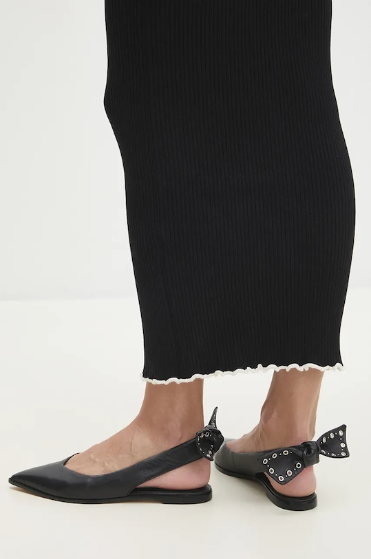 Kožené baleríny Answear.LAB otevřená pata černá 710011..bd