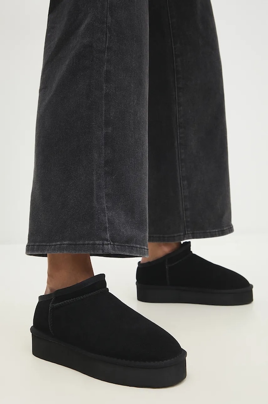 Semišové sněhule Answear.LAB zateplené černá TXS.202309027.cd