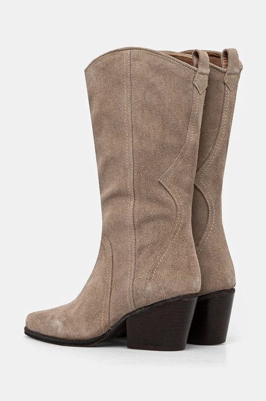 Answear Lab cizme de cowboy din piele intoarsa bej 41839.IJS