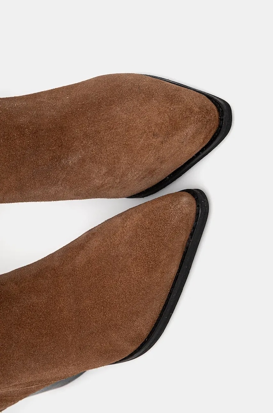 Kaubojske čizme od brušene kože Answear.LAB 41839.IJS smeđa