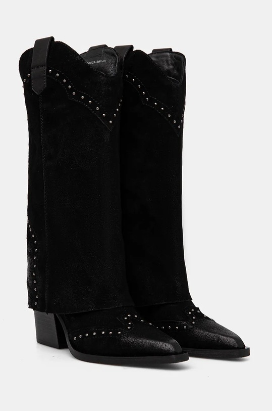 Semišové čižmy Answear.LAB LT2585.1201.1R.cd čierna WA24