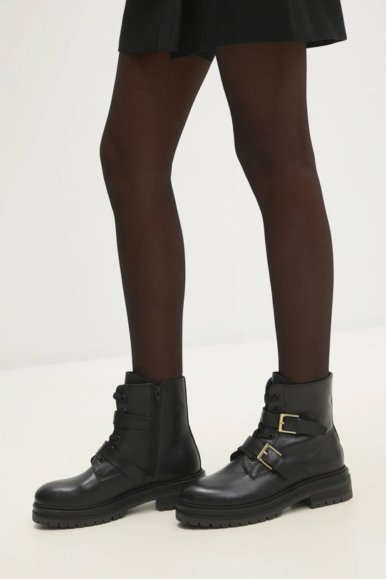 Kožené členkové topánky Answear.LAB usňová koža čierna AL500.ind