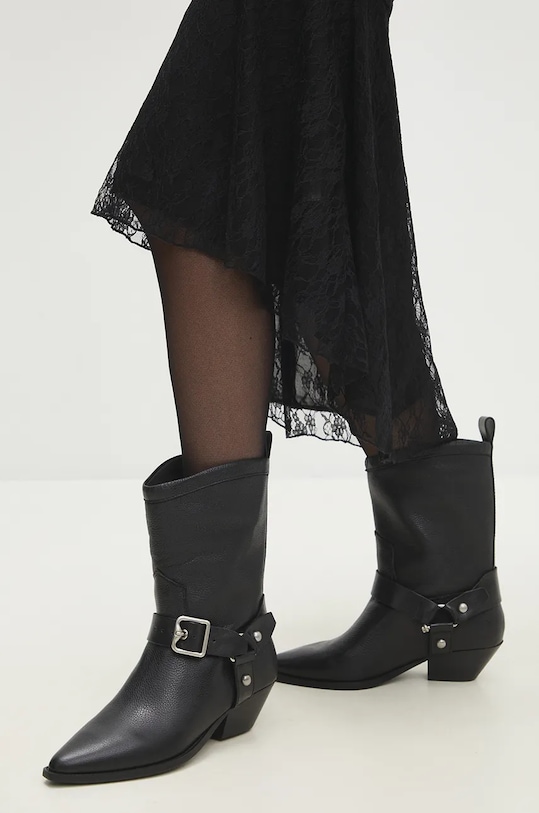 Шкіряні черевики Answear.LAB без утеплення чорний V365C.51.1.CAT