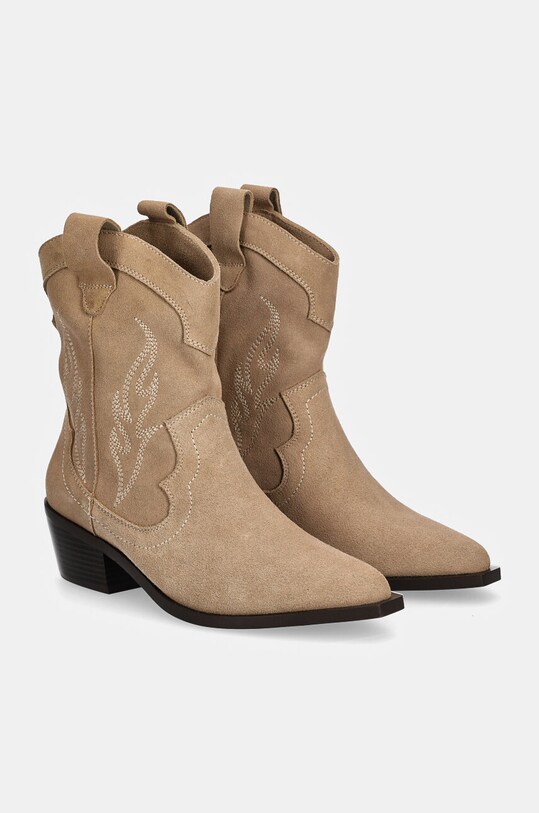 Answear Lab cizme de cowboy din piele intoarsa X35805.HWK bej WA24
