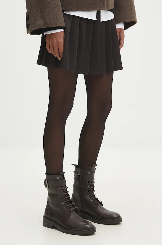 Kožené členkové topánky Answear.LAB usňová koža hnedá 8603.TRAT