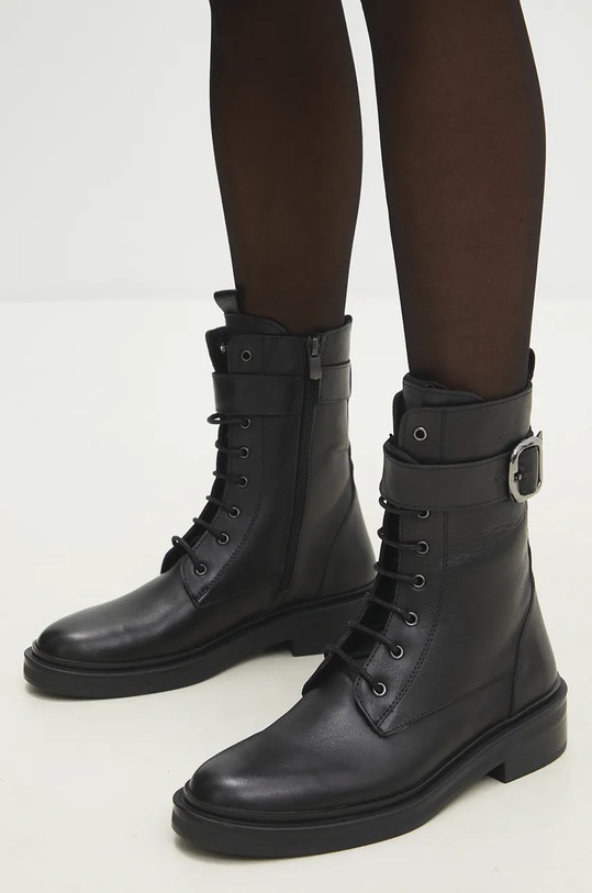 Answear.LAB bőr csizma nem szigetelt fekete 8603.TRAT