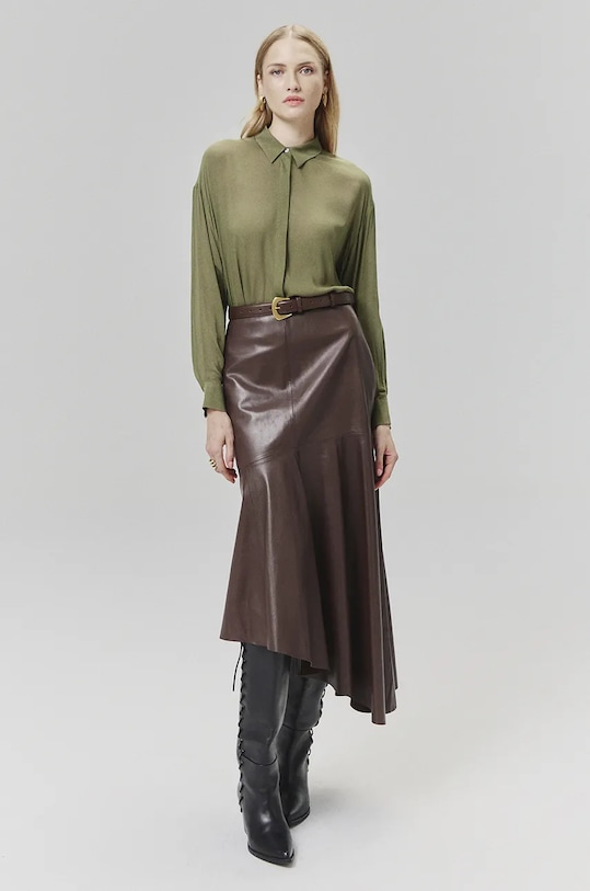 Answear.LAB spódnica skórzana WA24.SDD004 brązowy WA24