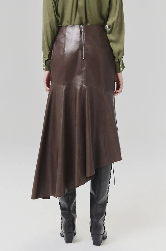 Odzież Answear.LAB spódnica skórzana WA24.SDD004 brązowy