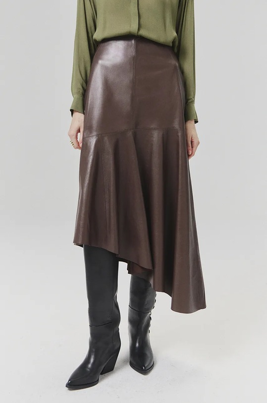 Answear.LAB spódnica skórzana brązowy WA24.SDD004