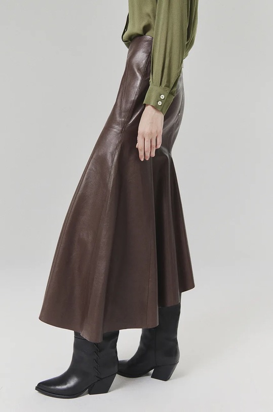 Answear.LAB spódnica skórzana WA24.SDD004 brązowy