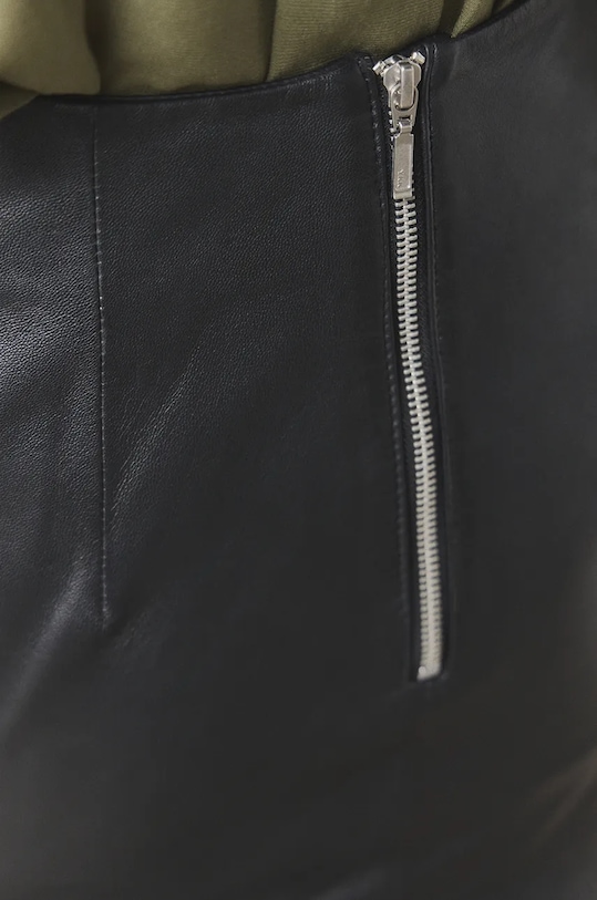 Answear Lab fustă de piele WA24.SDD004 negru