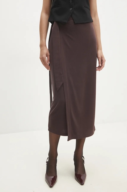 Спідниця Answear.LAB casual коричневий WA24.SDD009