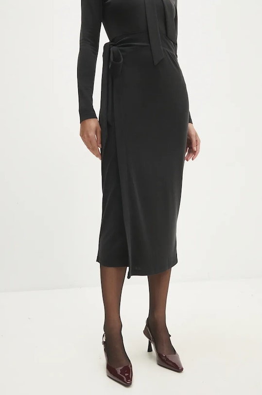Answear Lab fustă uni negru WA24.SDD009