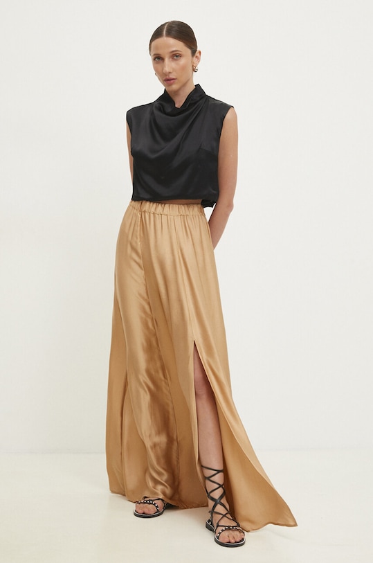 Юбка Answear.LAB casual золотой WS24.SDD010