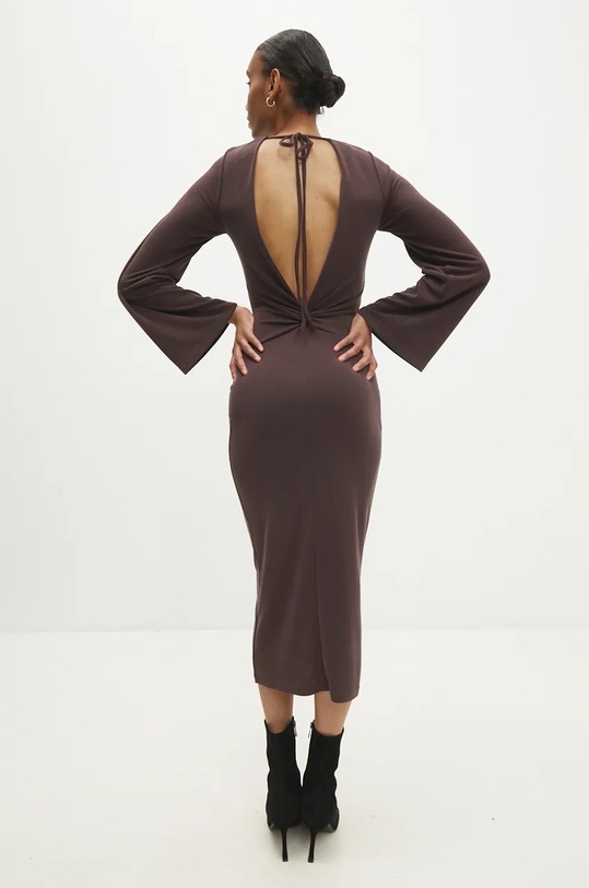 Answear.LAB sukienka WA24.SUD005 brązowy WA24