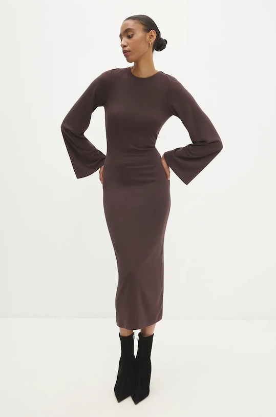 Odzież Answear.LAB sukienka WA24.SUD005 brązowy