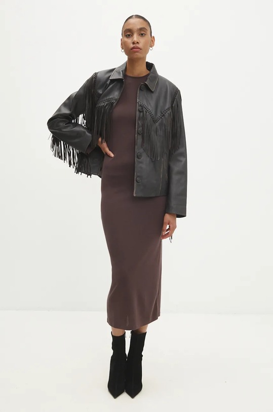 Answear.LAB sukienka WA24.SUD005 brązowy